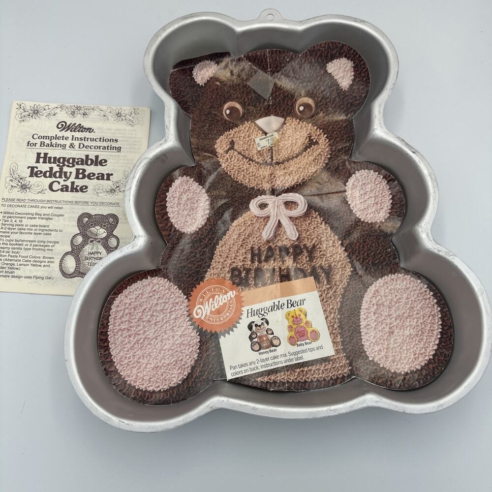 Vintage 1982 Wilton‎ Cake Pan #502-3754 Huggable Teddy Bear Insert Instructions